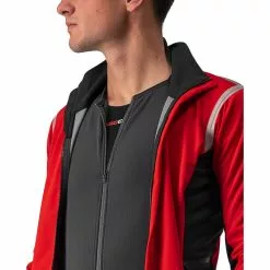 Castelli Alpha RoS 2 Jacke Herren Rot -Günstiges Fahrradjacken Geschäft castelli alpha ros 2 jacket men red silver reflex dark gray 5