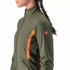 Castelli Dinamica 2 Jacke Damen Oliv -Günstiges Fahrradjacken Geschäft castelli dinamica 2 jacket women military green melon 5