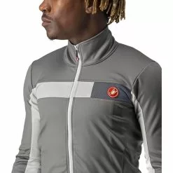 Castelli Mortirolo 6S Jacke Herren Grau -Günstiges Fahrradjacken Geschäft castelli mortirolo 6s jacket men nickel gray chalk black reflex 4