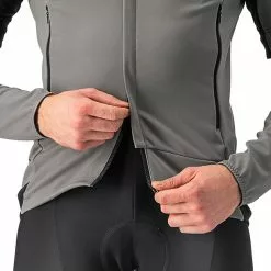 Castelli Perfetto RoS 2 Zip-Off Jacke Herren Grau -Günstiges Fahrradjacken Geschäft castelli perfetto ros 2 convertible jacket men nickel gray travertine gray 6