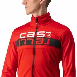 Castelli Scorpione 2 Jacke Herren Rot -Günstiges Fahrradjacken Geschäft castelli scorpione 2 jacket men red black 4