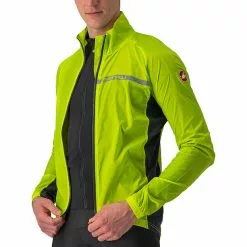 Castelli Squadra Stretch Jacke Herren Gelb -Günstiges Fahrradjacken Geschäft castelli squadra stretch jacket men electric lime dark gray 4