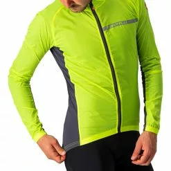 Castelli Squadra Stretch Jacke Herren Gelb -Günstiges Fahrradjacken Geschäft castelli squadra stretch jacket men yellow fluo dark grey 3