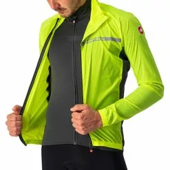 Castelli Squadra Stretch Jacke Herren Gelb -Günstiges Fahrradjacken Geschäft castelli squadra stretch jacket men yellow fluo dark grey 4