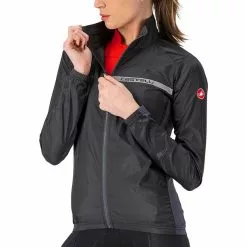 Castelli Squadra Stretch Jacke Damen Schwarz -Günstiges Fahrradjacken Geschäft castelli squadra stretch jacket women light black dark grey 3