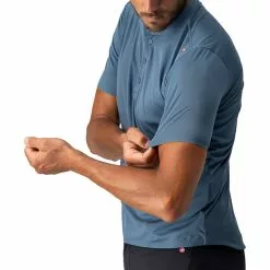 Castelli Tech 2 Polo Shirt Herren Blau -Günstiges Fahrradjacken Geschäft castelli tech 2 poloshirt men blue 3