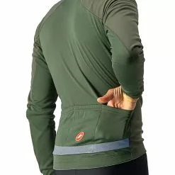 Castelli Transition 2 Jacke Herren Oliv -Günstiges Fahrradjacken Geschäft castelli transition 2 jacket men military green red reflex 3