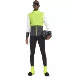 Craft ADV Bike Hydro Lumen Jacke Herren Grau/gelb -Günstiges Fahrradjacken Geschäft craft adv bike hydro lumen jacket men flumino ash white 3