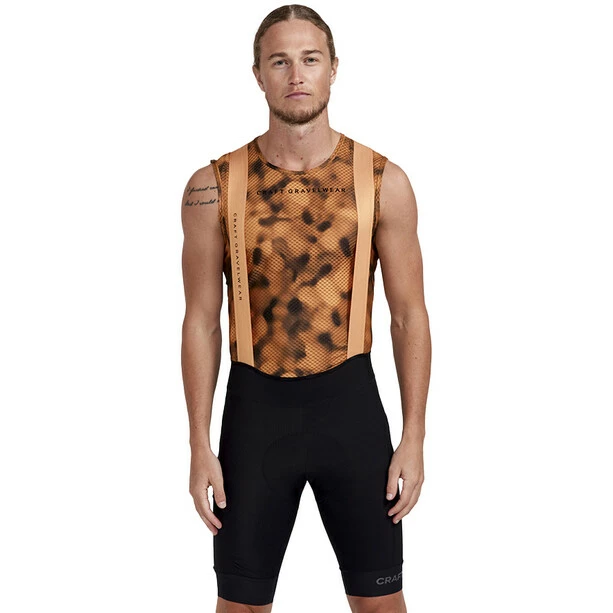 Craft Pro Gravel Trägershorts Herren Schwarz/orange 2 Craft Pro Gravel Trägershorts Herren Schwarz/orange – Bild 2