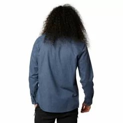 Fox Assembly Line Langarm Flanellhemd Herren Blau -Günstiges Fahrradjacken Geschäft fox assembly line ls flannel shirt men heather navy 3