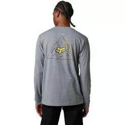 Fox Finisher Tech Langarm Tee Herren Grau -Günstiges Fahrradjacken Geschäft fox finisher tech ls tee men heather graphite 3