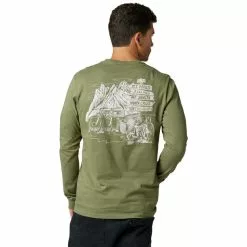 Fox Net New Premium Langarm Tee Herren Grün -Günstiges Fahrradjacken Geschäft fox net new premium ls tee men army 3