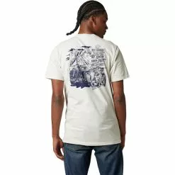 Fox Net New Premium Kurzarm Tee Herren Weiß -Günstiges Fahrradjacken Geschäft fox net new premium ss tee men vintage white 3