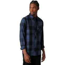 Fox Voyd 2.0 Langarm Flanellhemd Herren Blau