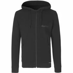 GripGrab Icon Langarm Zipper Hoodie Bio Baumwolle Schwarz