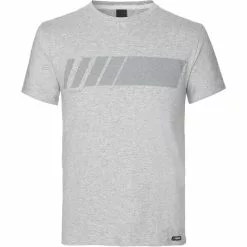 GripGrab Racing Stripe Kurzarm T-Shirt Bio Baumwolle Grau
