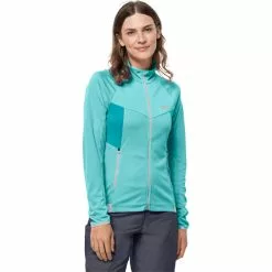 Jack Wolfskin Tourer Midlayer Jacke Damen Türkis -Günstiges Fahrradjacken Geschäft jack wolfskin tourer mid layer jacket women peppermint 3