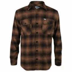 Loose Riders Langarm-Flanellhemd Herren Braun/schwarz
