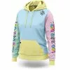 Loose Riders Technical Color Fleece Hoodie Damen Blau/gelb