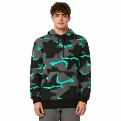 Oakley Factory Pilot RC Hoodie Herren Schwarz/grau -Günstiges Fahrradjacken Geschäft oakley factory pilot rc hoodie men b1b camo black mint grey 4