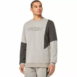 Oakley Throwback Crew RC Sweatshirt Herren Grau/schwarz -Günstiges Fahrradjacken Geschäft oakley throwback crew rc sweatshirt men stone gray 4