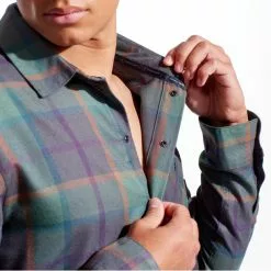 PEARL IZUMi Rove Flannel Langarmhemd Herren Grün/bunt -Günstiges Fahrradjacken Geschäft pearl izumi rove flannel ls shirt men urban sage pale pine plaid 6
