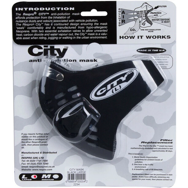 RESPRO City Anti-Pollution Maske Schwarz 3 RESPRO City Anti-Pollution Maske Schwarz – Bild 3