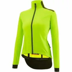 Santini Vega Multi Kapuzenjacke Damen Grün -Günstiges Fahrradjacken Geschäft santini vega multi hooded jacket women lime 2