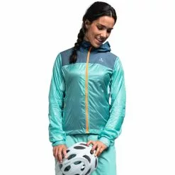 Schöffel Schöffel Flow Trail Hybrid Jacke Damen Türkis/petrol -Günstiges Fahrradjacken Geschäft schoeffel flow trail hybrid jacket women hidden cove 3