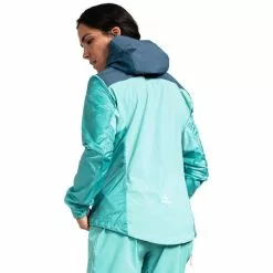Schöffel Schöffel Flow Trail Hybrid Jacke Damen Türkis/petrol -Günstiges Fahrradjacken Geschäft schoeffel flow trail hybrid jacket women hidden cove 4