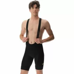UYN Ridemiles Fahrrad-Trägershorts Herren Schwarz/gelb -Günstiges Fahrradjacken Geschäft uyn ridemiles biking bib shorts men black yellow 3