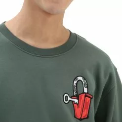 Vans Skate Classics Rundhals Pullover Herren -Günstiges Fahrradjacken Geschäft vans skate classics crew sweater men skate classics duck green 3