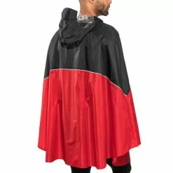 VAUDE Covero II Poncho Schwarz/rot -Günstiges Fahrradjacken Geschäft vaude covero ii poncho unisex indian red 2