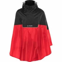 VAUDE Covero II Poncho Schwarz/rot