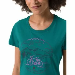 VAUDE Cyclist V T-Shirt Damen Grün -Günstiges Fahrradjacken Geschäft vaude cyclist v t shirt women wave 6