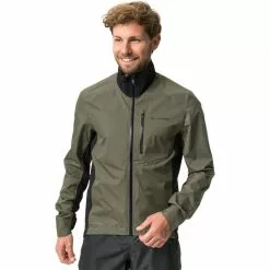 VAUDE Kuro Regenjacke Herren Oliv -Günstiges Fahrradjacken Geschäft vaude kuro rain jacket men khaki 3