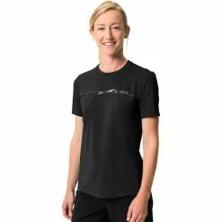 VAUDE Qimsa Logo Kurzarm Shirt Damen Schwarz -Günstiges Fahrradjacken Geschäft vaude qimsa logo ss shirt women black 3