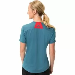 VAUDE Qimsa Logo Kurzarm Shirt Damen Blau -Günstiges Fahrradjacken Geschäft vaude qimsa logo ss shirt women blue gray 4