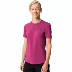 VAUDE Qimsa Logo Kurzarm Shirt Damen Pink -Günstiges Fahrradjacken Geschäft vaude qimsa logo ss shirt women lychee 3