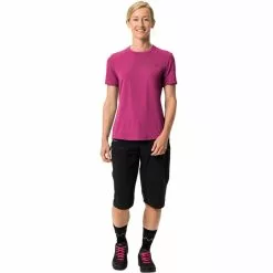 VAUDE Qimsa Logo Kurzarm Shirt Damen Pink -Günstiges Fahrradjacken Geschäft vaude qimsa logo ss shirt women lychee 5