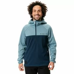 VAUDE Tremalzo Softshell Jacke Mit 1/2 Reißverschluss Herren Blau -Günstiges Fahrradjacken Geschäft vaude tremalzo softshell half zip jacket men cloudy blue 3