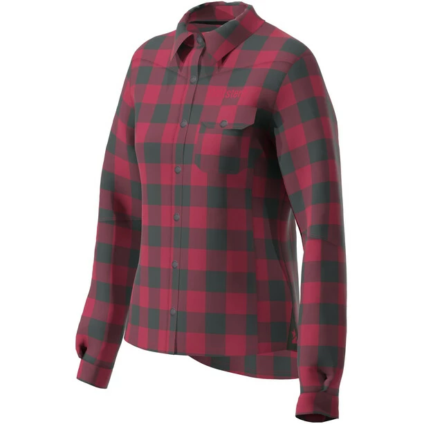 Zimtstern Timbaz Langarmhemd Damen Rot/schwarz 3 Zimtstern Timbaz Langarmhemd Damen Rot/schwarz – Bild 3